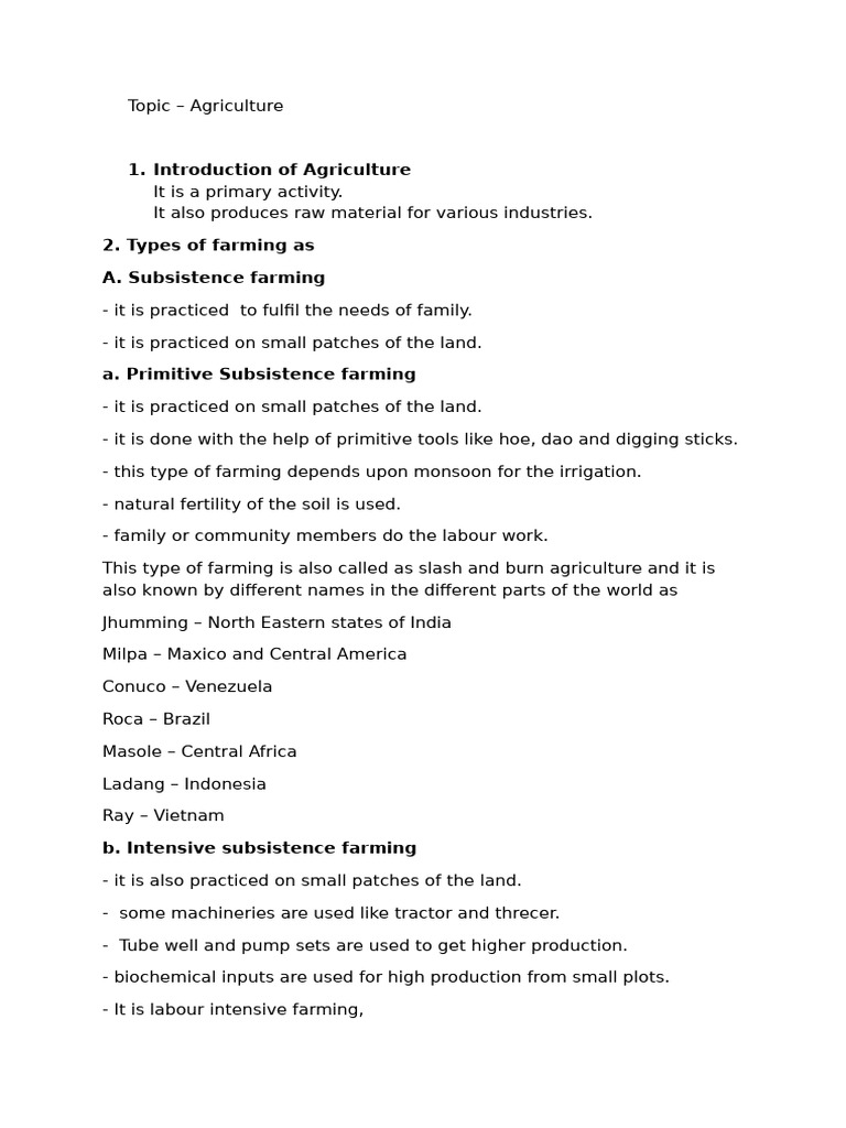 Agriculture | PDF | Agriculture | Intensive Farming