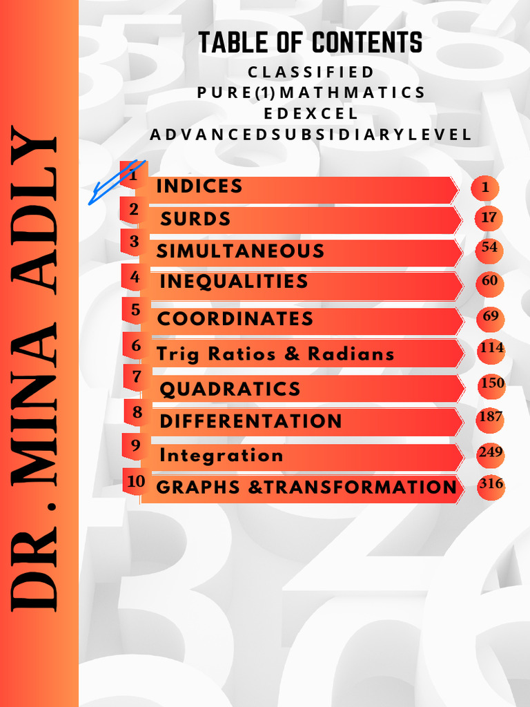 Pure Mathematics: Indices & Topics | PDF | Equations | Mathematical Objects