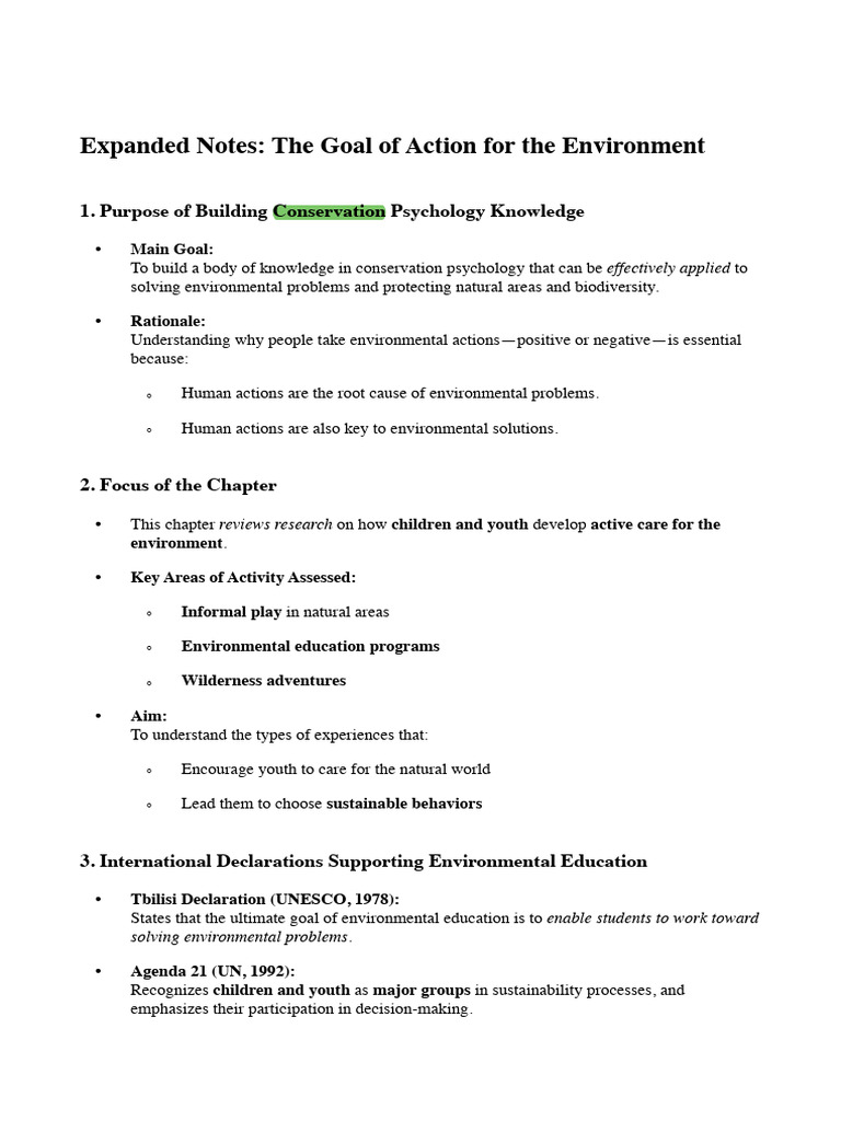 Conservation Psychology for Youth Action | PDF | Reinforcement ...