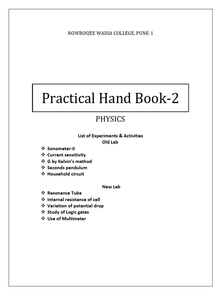 Physics Practical Handbook Experiments | PDF | Bipolar Junction ...