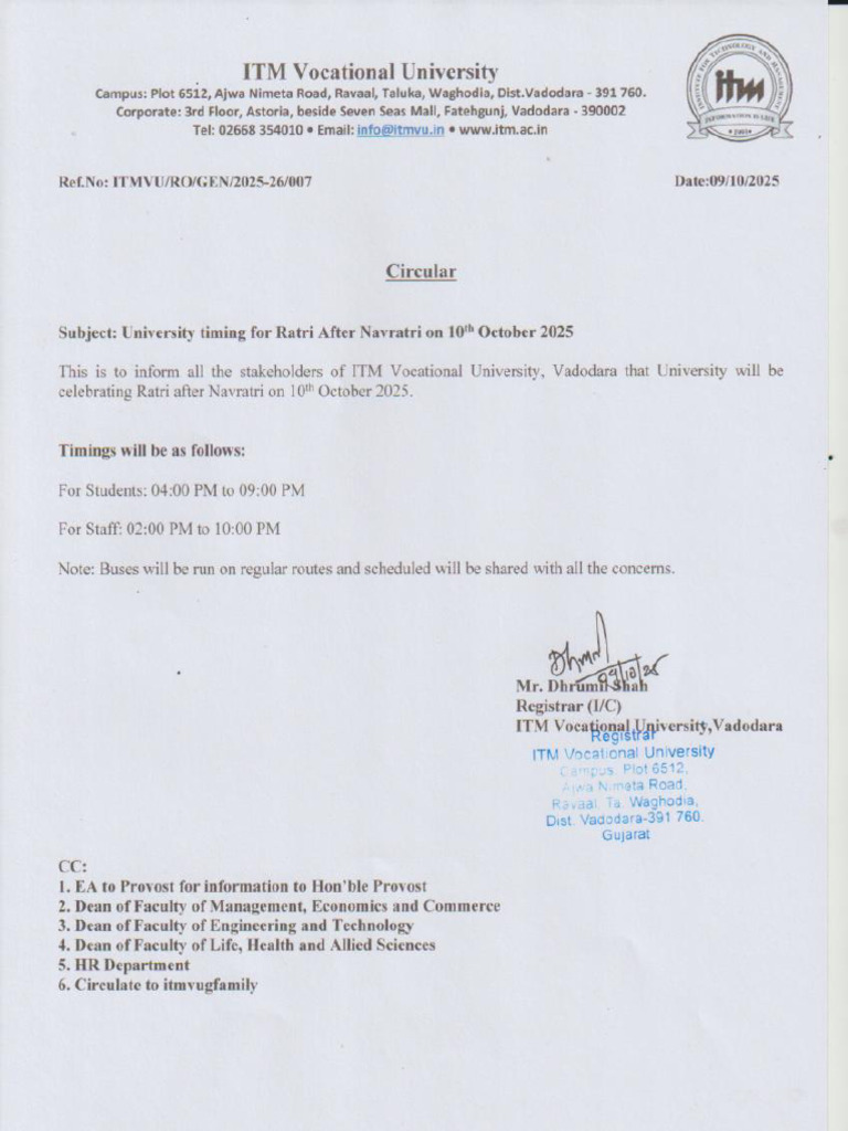 Circular - Ratri After Navratri | PDF