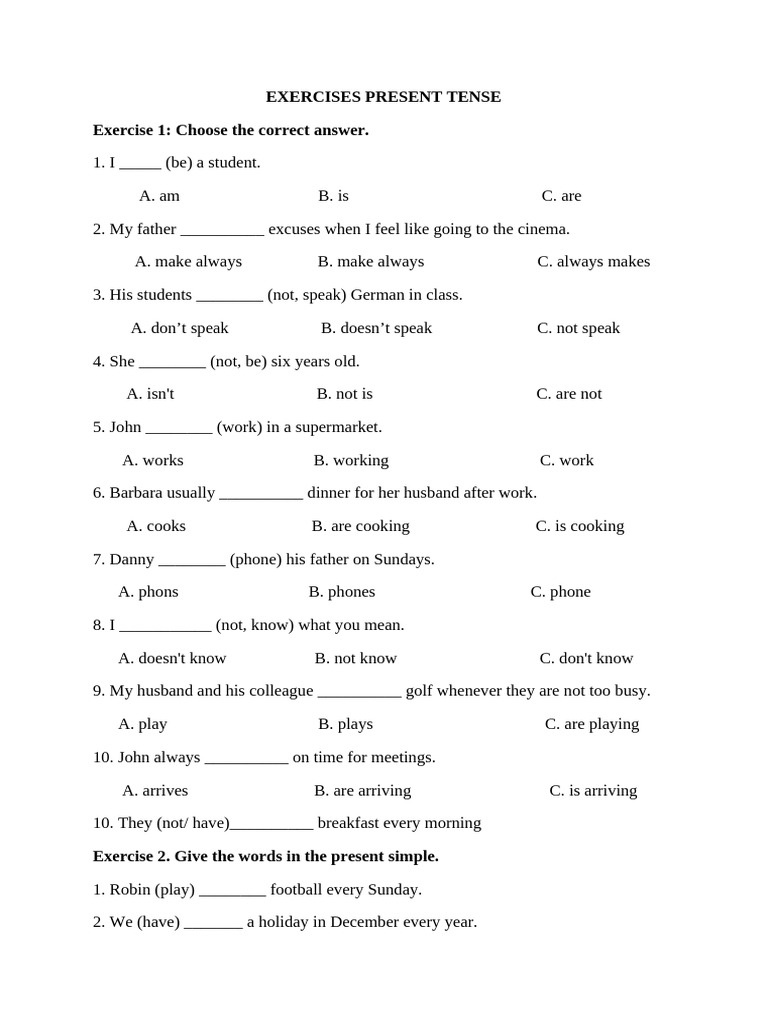 Present Tense Exercises and Tongue Twisters | PDF | Chess Openings | Chess