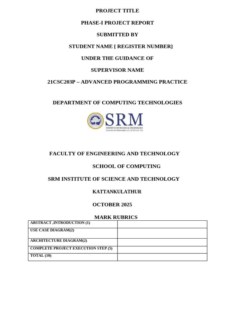 Project Report Template Update | PDF