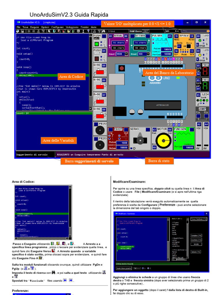 UnoArduSim QuickHelp It | PDF