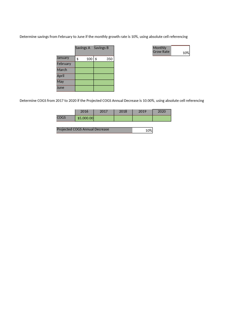 Savings and COGS Calculation Guide | PDF