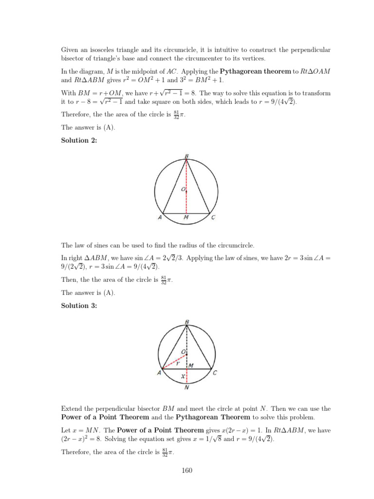 Problems For Math Competitions-161-240 | PDF | Circle | Area