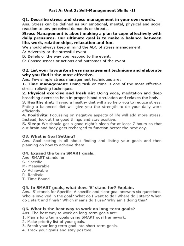 Effective Stress Management Techniques | PDF | Stress Management ...