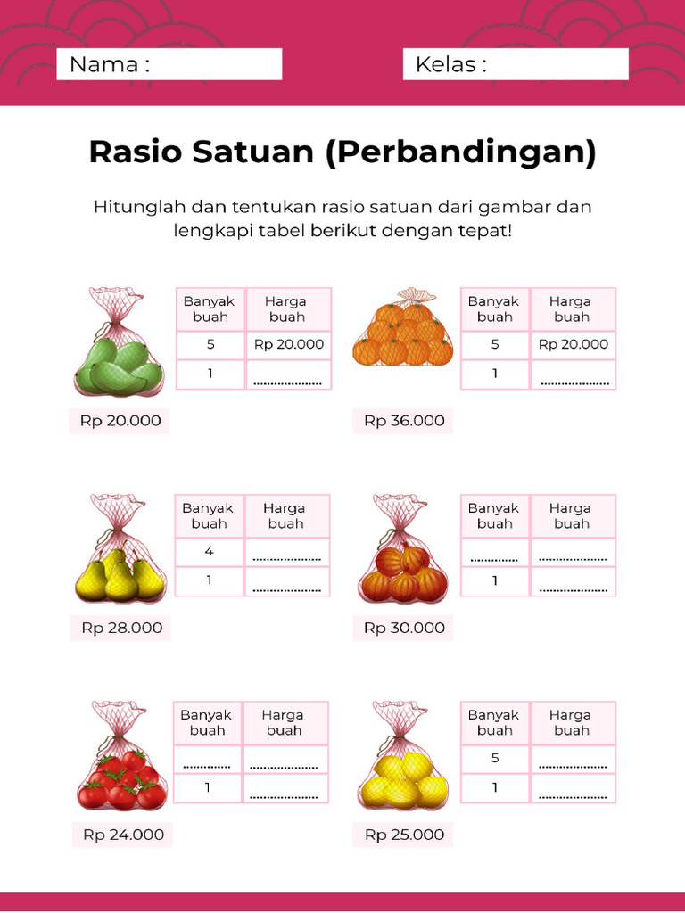 LKPD Rasio Satuan Dan Kesamaan | PDF