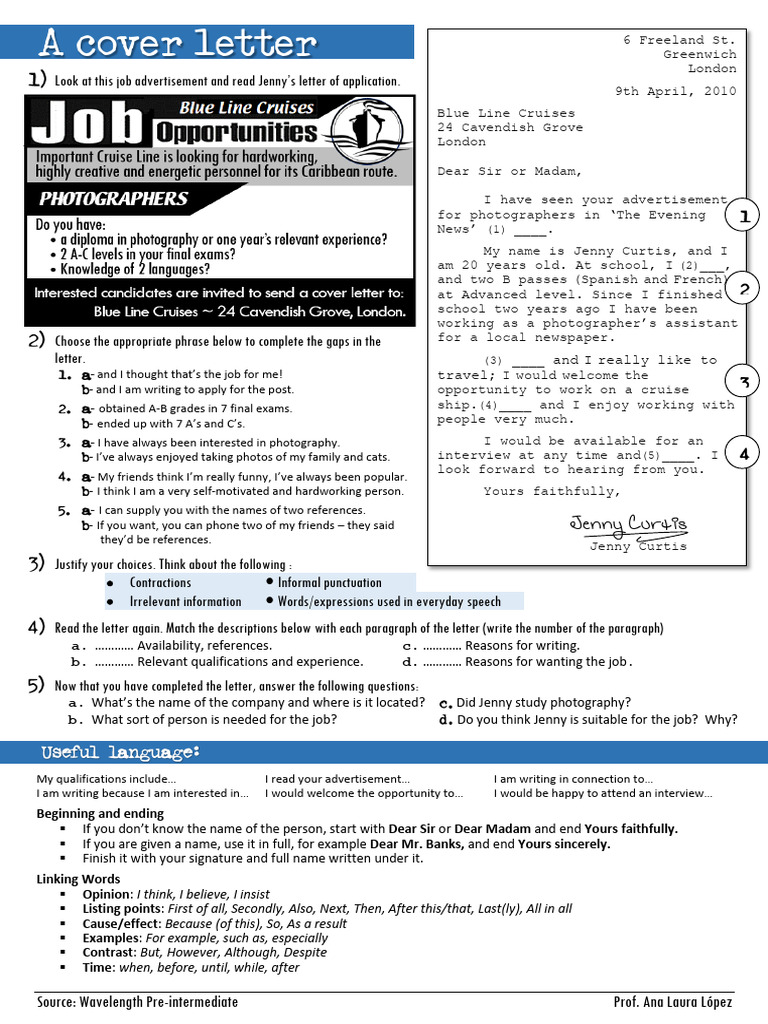Job Application Letter for Photographer | PDF