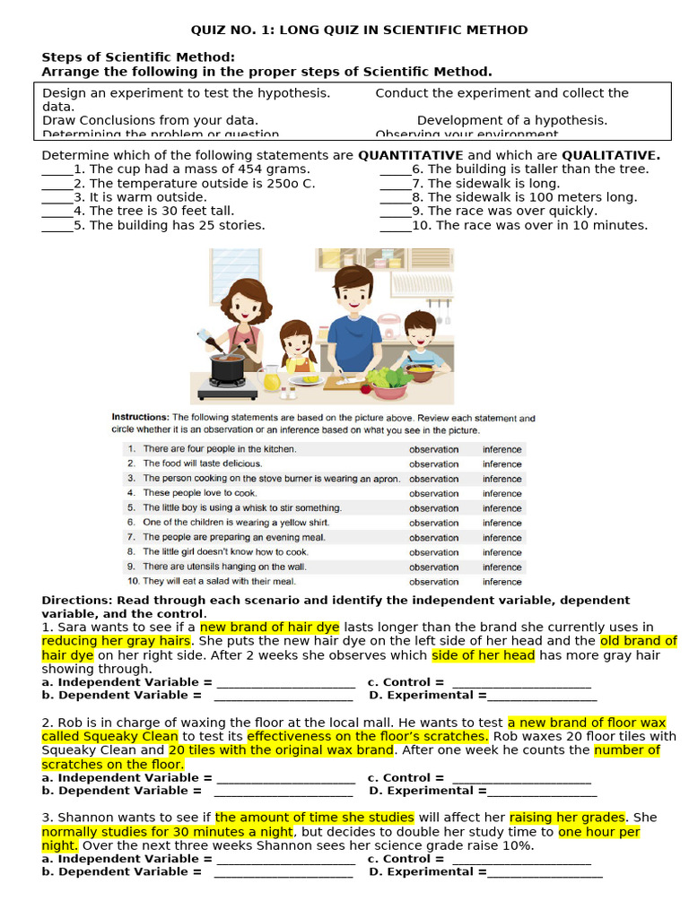 Scientific Method Quiz and Activities | PDF | Experiment | Hypothesis