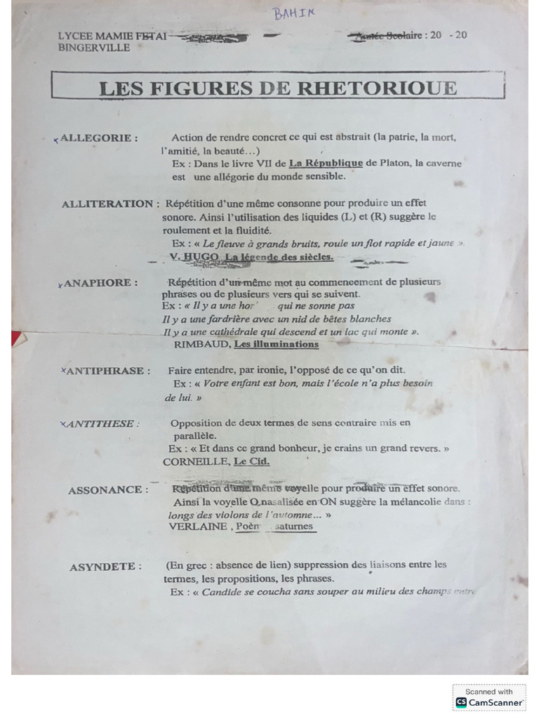Les Figures de Rhétorique | PDF