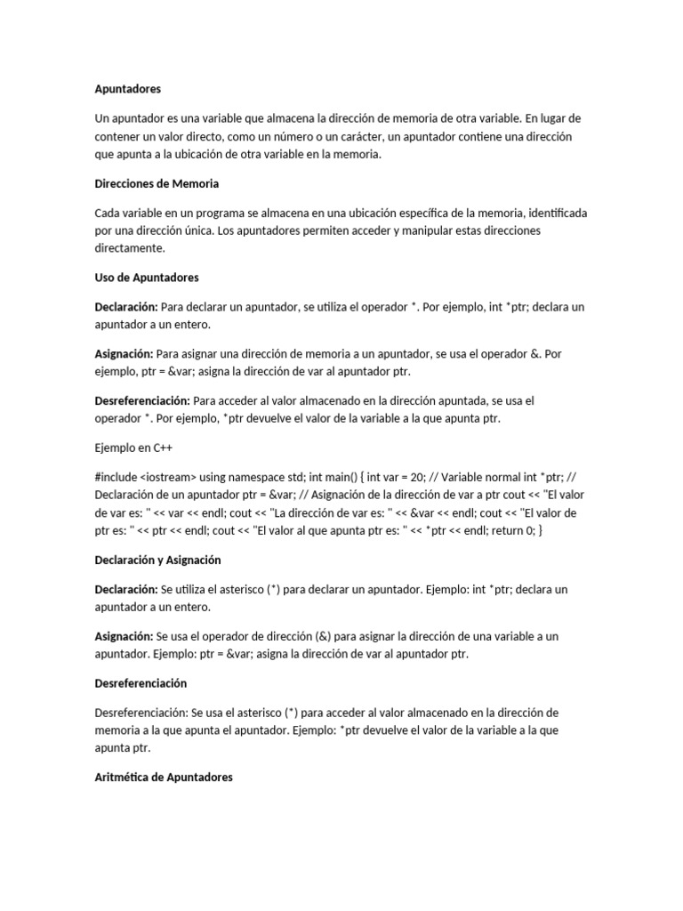 Introducción a Apuntadores en C++ | PDF | C ++ | Variable (informática)