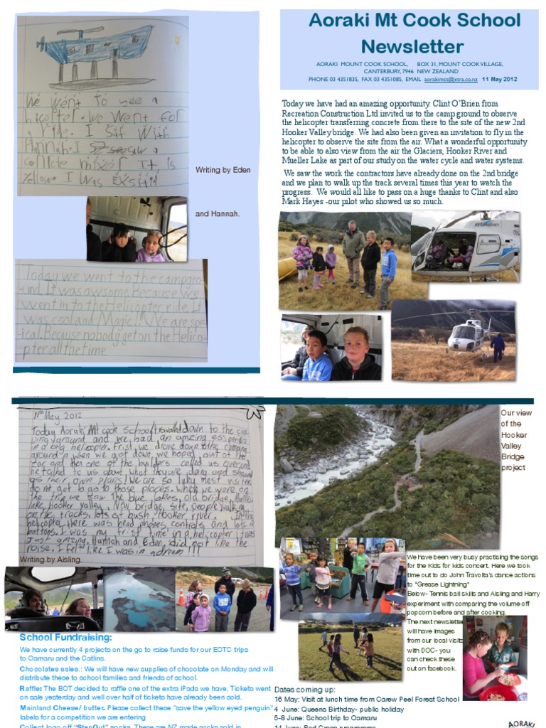 Aoraki Mt Cook School Newsletter | PDF