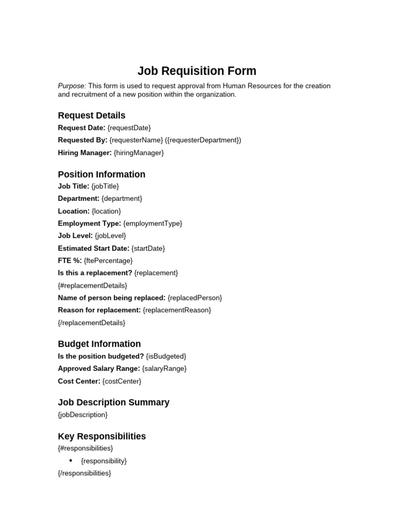Job Requisition Form | PDF