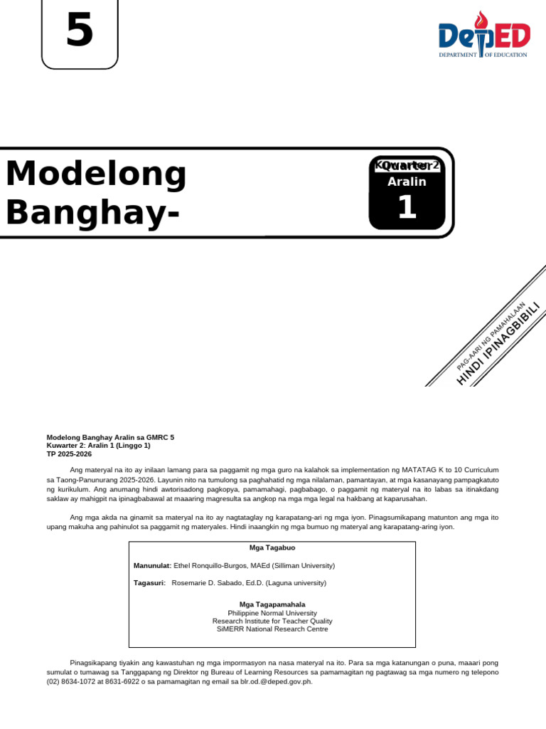 q2 Le GMRC 5 Lesson 1 Week 1 | PDF