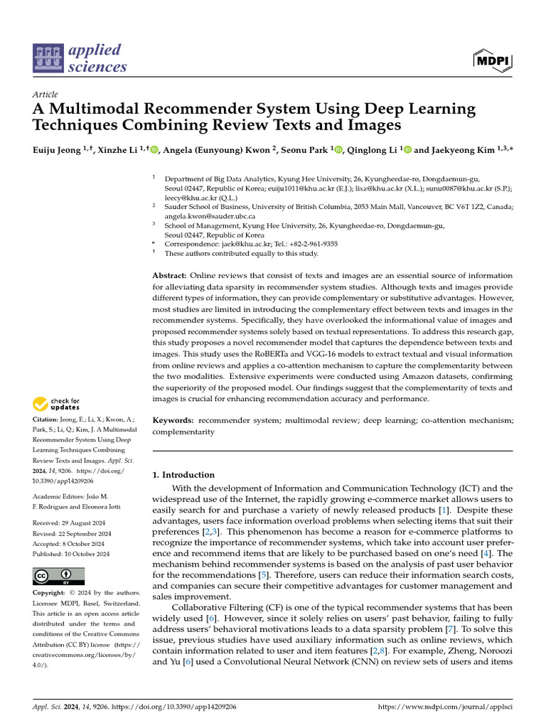 Multimodal Recommender System with Deep Learning | PDF | Information ...