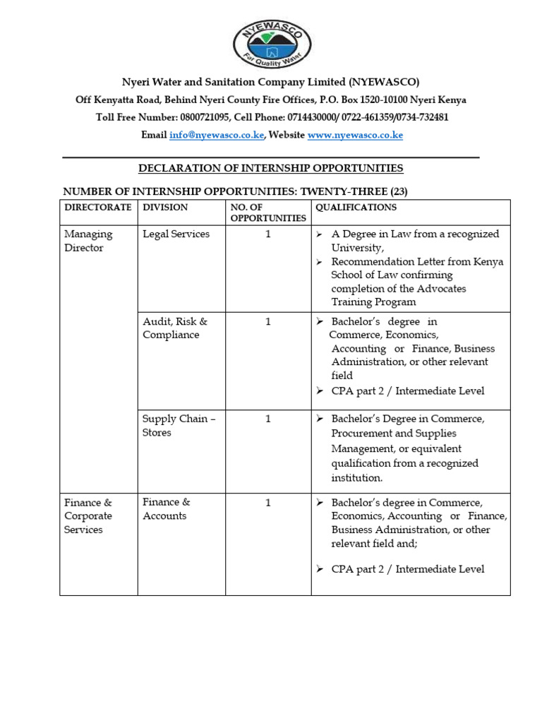 Declaration of Internihip Opportunities | PDF | Academic Degree ...