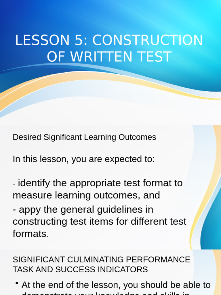 Test Construction Guidelines and Formats | PDF | Educational Assessment ...