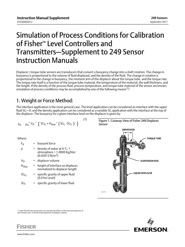 Calibration Simulation for Fisher Sensors | PDF | Density | Buoyancy