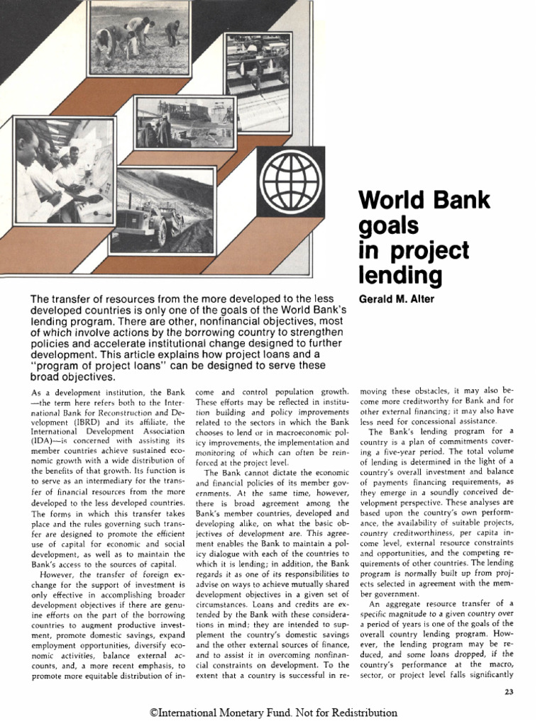 World Bank Project Lending Objectives | PDF | International Development ...