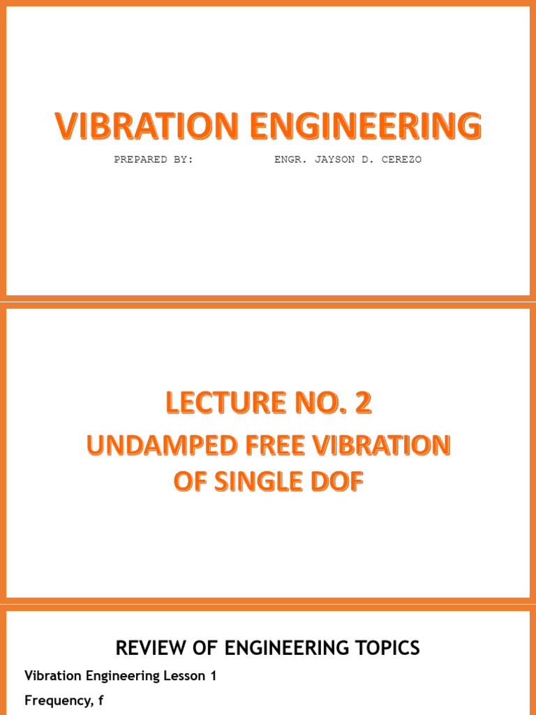 Undamped Free Vibration Analysis | PDF | Force | Physics