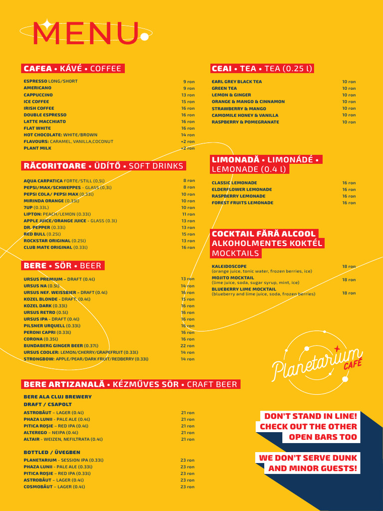 Comprehensive Drink Menu Options | PDF | Lemonade | Drink