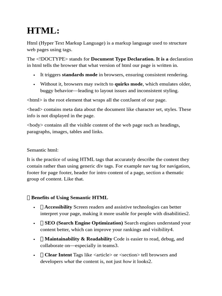 Understanding HTML Structure and Elements | PDF | Html | Html Element