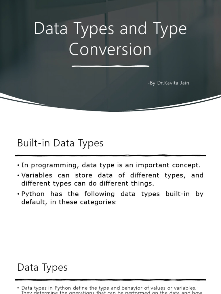 Python Data Types and Conversion Guide | PDF | Data Type | Parameter ...