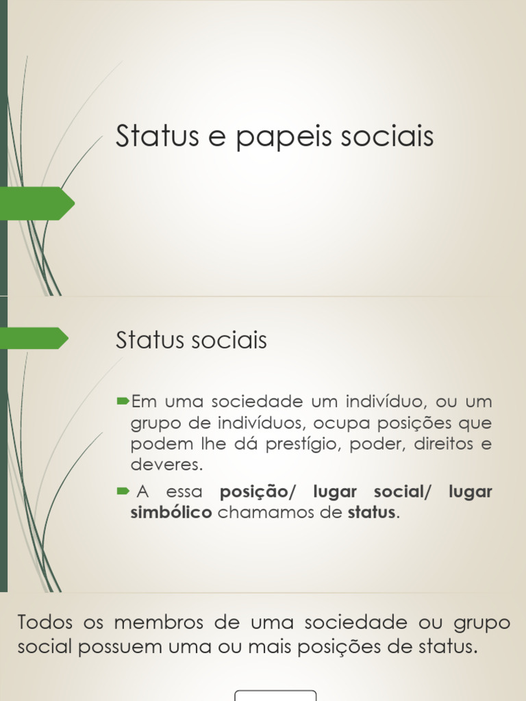 Status e Papéis Sociais: Definições e Exemplos | PDF | Status social ...