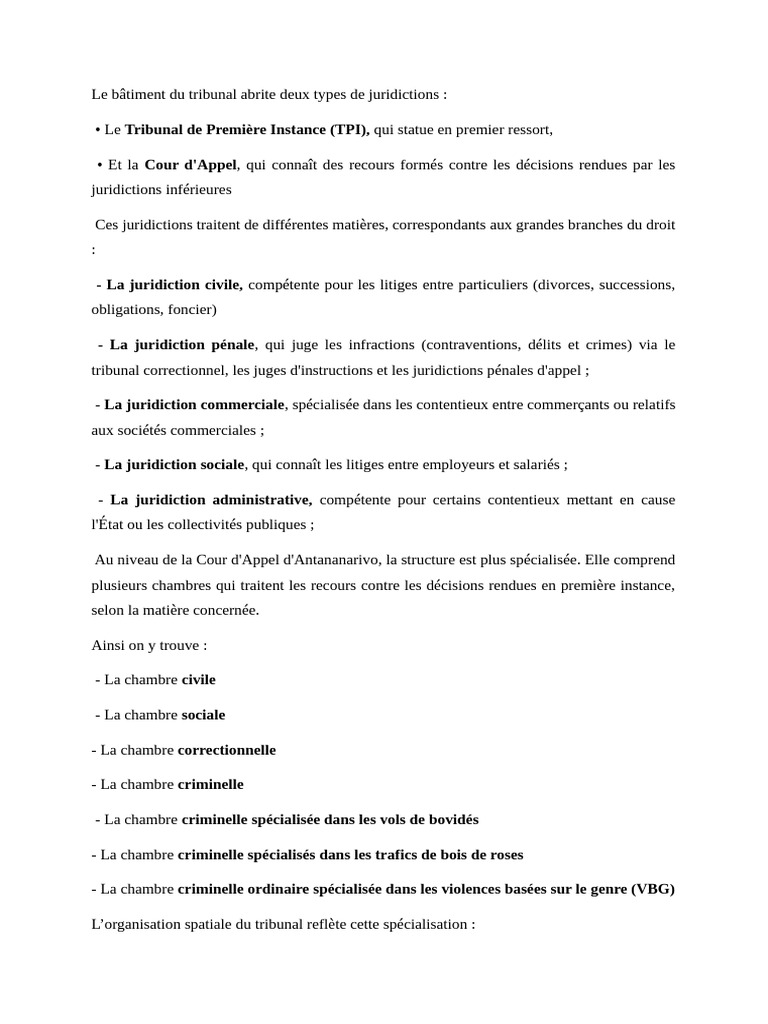 Organisation des juridictions à Antananarivo | PDF | Crimes | Crime et ...