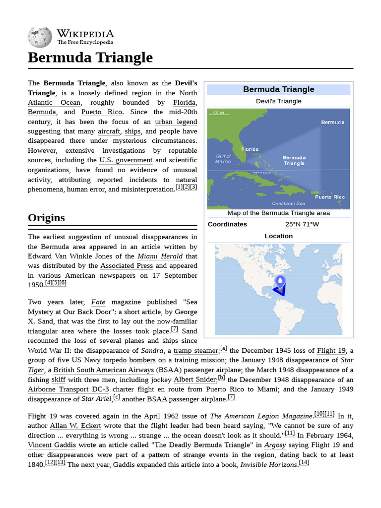 Bermuda Triangle: Myths vs. Reality | PDF