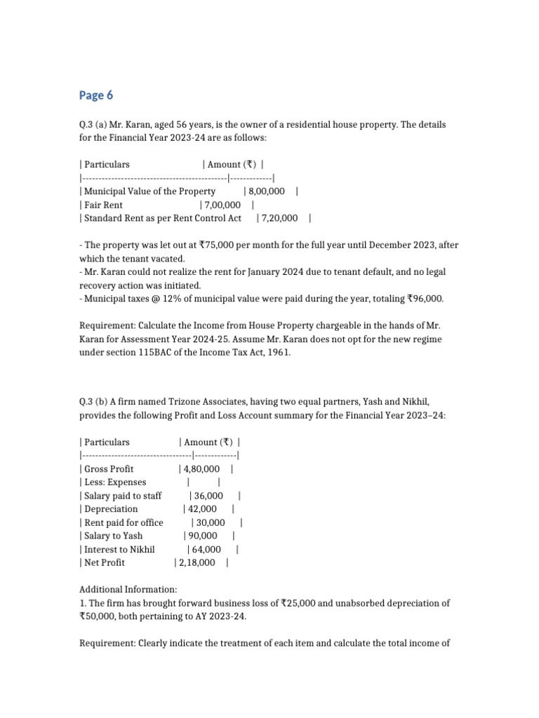 Income Calculation for AY 2024-25 | PDF