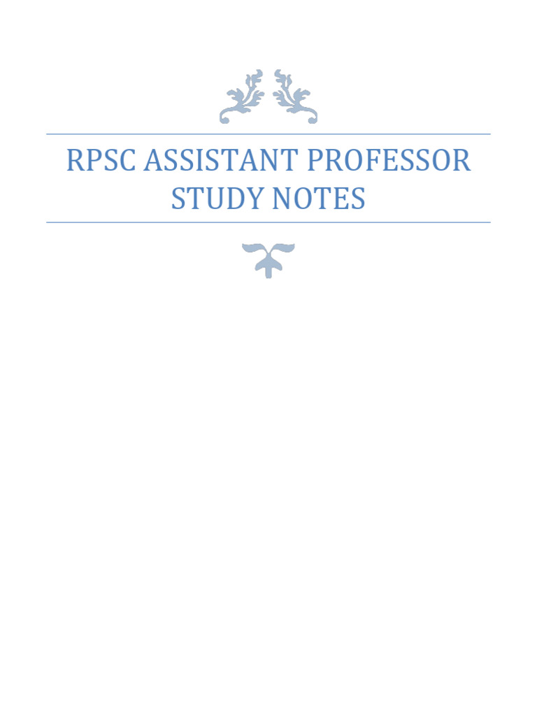 RPSC Assistant Professor Study Notes | PDF | Legume | Cereals