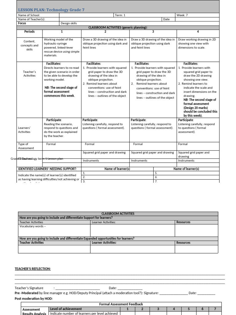 Grade 7 Technology Lesson Plan PDF | PDF | Teachers | Lesson Plan