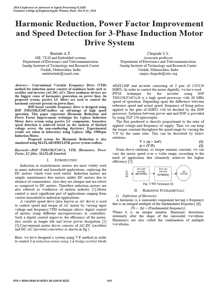 Harmonic Reduction in Induction Motors | PDF | Power Inverter ...