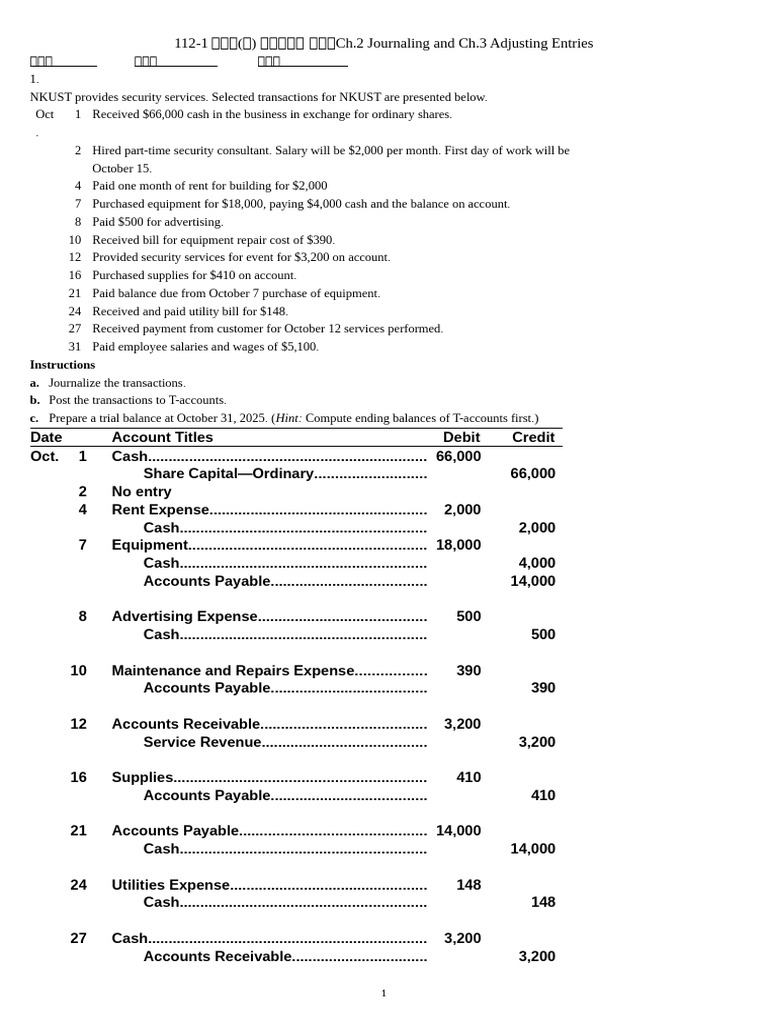 Accounting Midterm Exam Simulation Guide | PDF | Debits And Credits ...