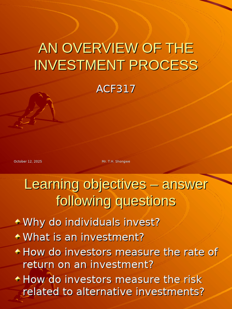 An Overview of The Investment Process | PDF | Financial Risk | Investing