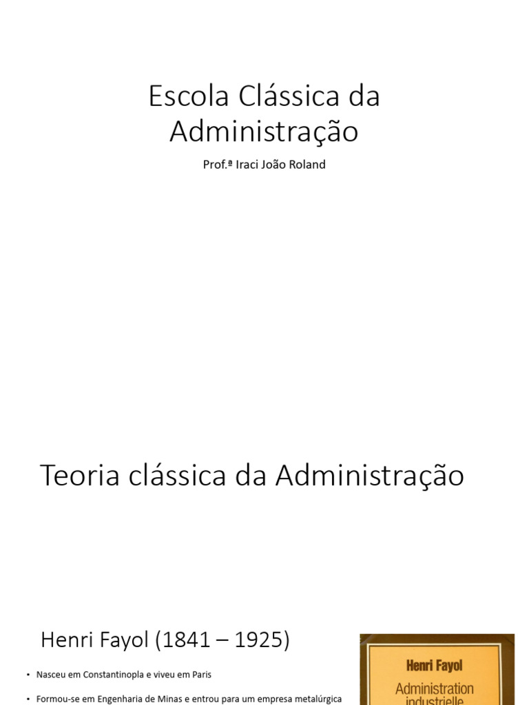 Escola Clássica Da Administração e Burocracia | PDF | Burocracia | Max ...