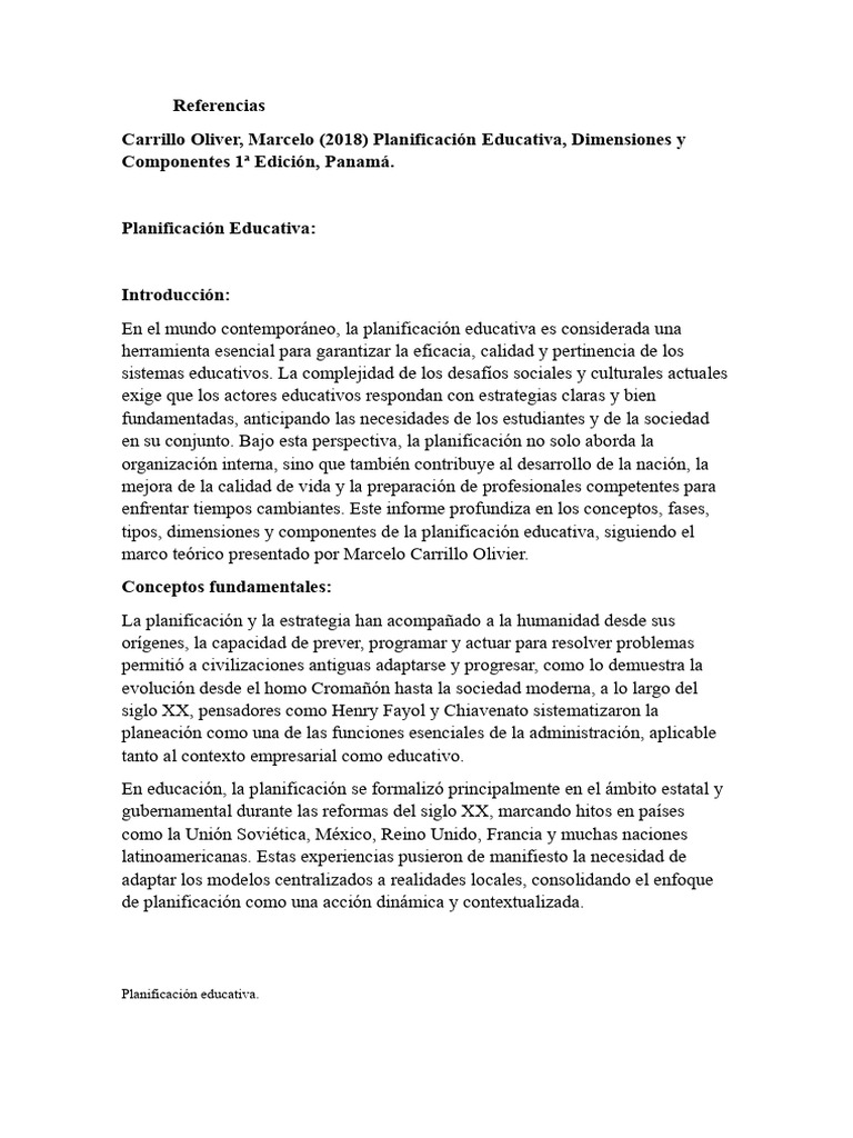 Claves de la Planificación Educativa | PDF | Planificación | Plan de ...