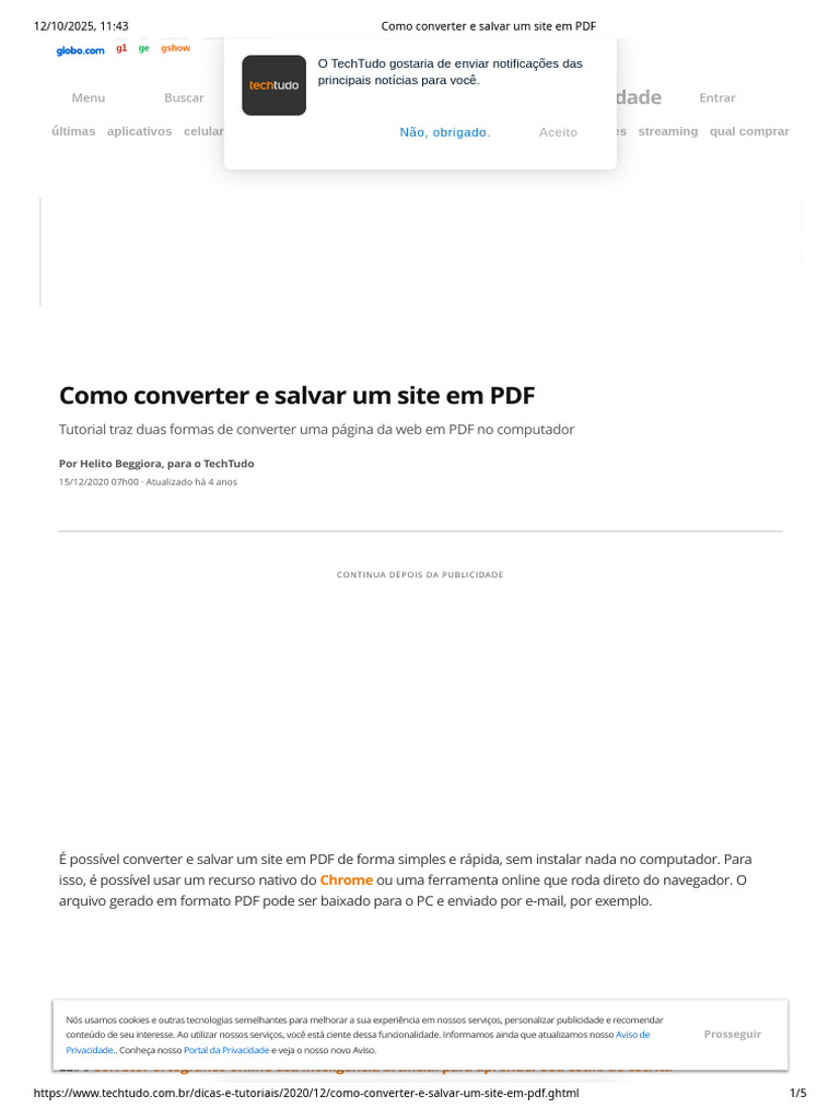 Como salvar páginas da web em PDF | PDF | Privacidade na internet ...
