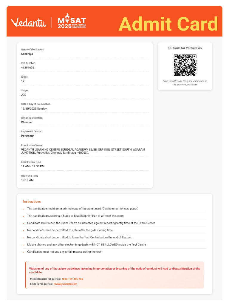 Admit Card | PDF