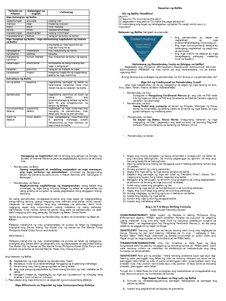 Lecture-KAYARIAN NG BALITA | PDF