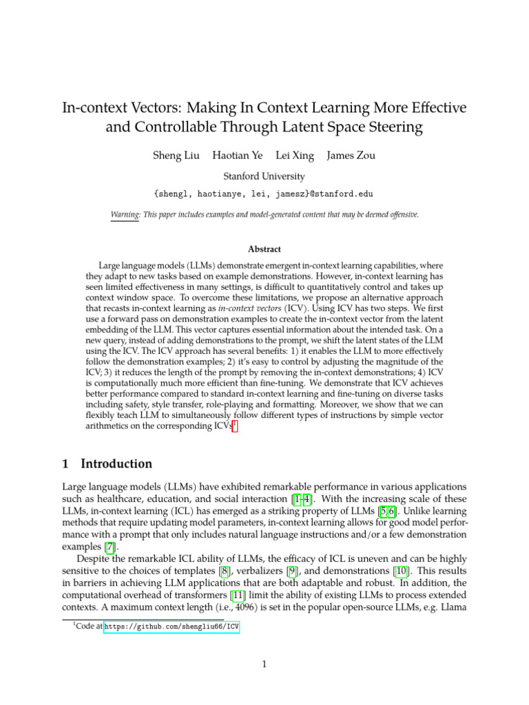 Liu 等 - 2024 - In-context Vectors Making in Context Learning More ...