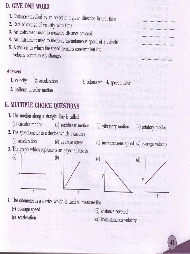 Physics Motion Concepts and Questions | PDF | Acceleration | Velocity