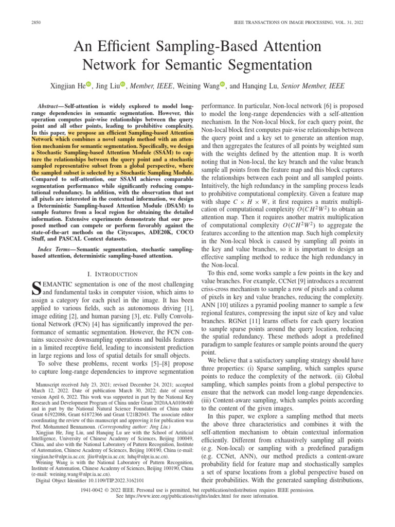 Efficient Sampling for Semantic Segmentation | PDF | Image Segmentation ...
