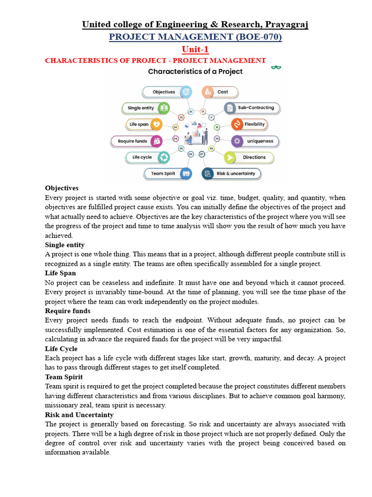 Key Characteristics of Project Management | PDF | Feasibility Study ...