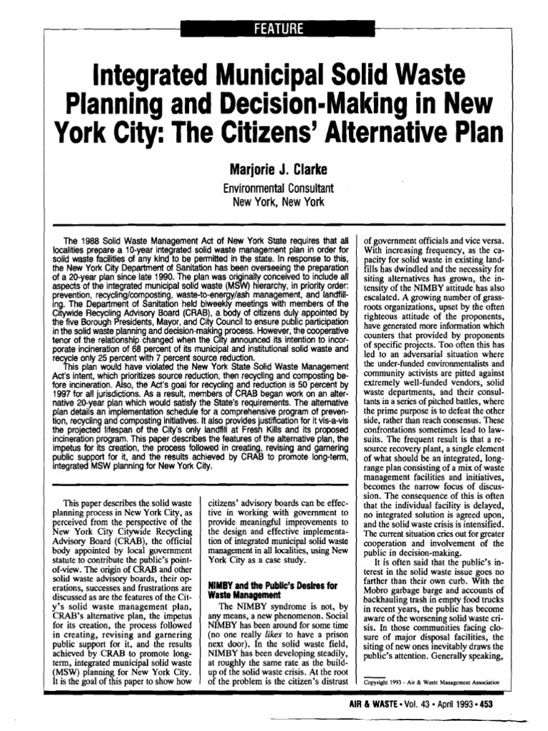 ISWM Planning and Decision Making | PDF | Municipal Solid Waste | Recycling
