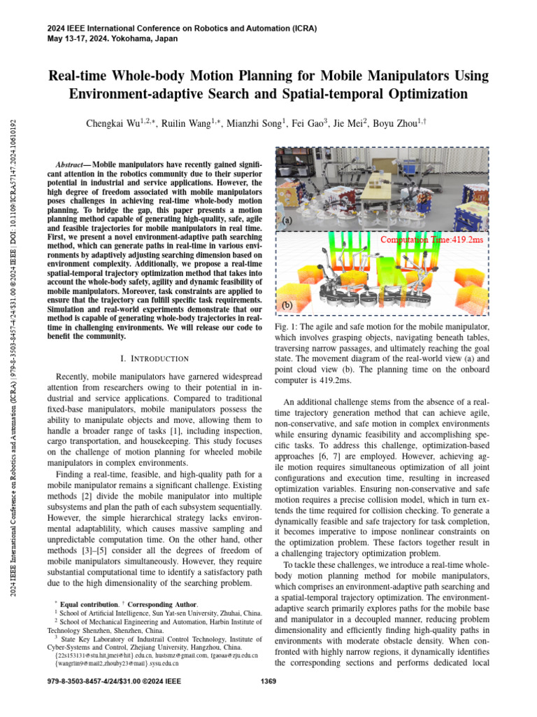 Real-time Motion Planning for Mobile Manipulators | PDF | Mathematical ...