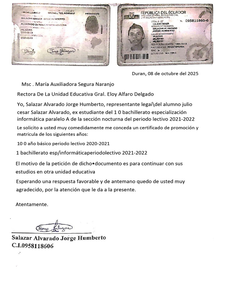 Solicitud de Certificado Escolar 2025 | PDF