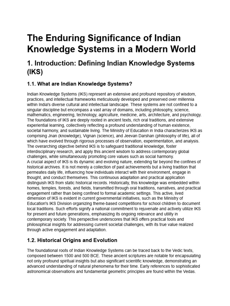 Significance of Indian Knowledge Systems | PDF | Ātman (Hinduism) | Moksha